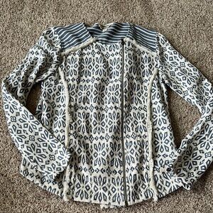 Lucky Brand Blue and White Graphic jacket